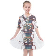 Flower Vase Nature Bloom Blossom Kids  All Frills Chiffon Dress