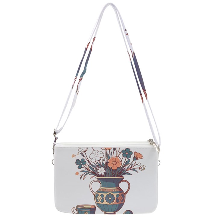 Flower Vase Nature Bloom Blossom Double Gusset Crossbody Bag