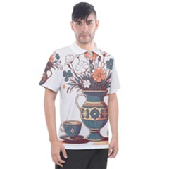 Flower Vase Nature Bloom Blossom Men s Polo T-shirt