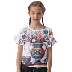 Flower Vase Nature Bloom Blossom Kids  Cut Out Flutter Sleeves