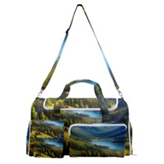 Forest Landscape Nature Trees Sports Gym Duffle Bag With Shoe Compartment by Salmanaz77