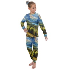 Forest Landscape Nature Trees Kids  Long Sleeve Set  by Salmanaz77