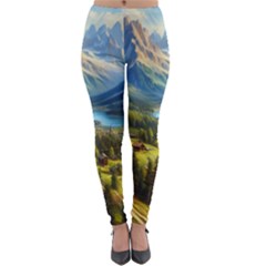 Forest Landscape Nature Trees Lightweight Velour Leggings