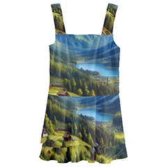 Forest Landscape Nature Trees Kids  Layered Skirt Swimsuit