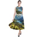 Forest Landscape Nature Trees Round Neck Boho Dress View1