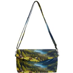 Forest Landscape Nature Trees Removable Strap Clutch Bag