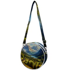 Forest Landscape Nature Trees Crossbody Circle Bag