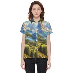 Forest Landscape Nature Trees Short Sleeve Pocket Shirt