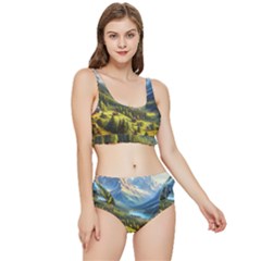 Forest Landscape Nature Trees Frilly Bikini Set