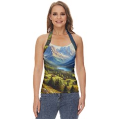 Forest Landscape Nature Trees Basic Halter Top