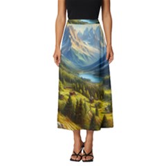 Forest Landscape Nature Trees Classic Midi Chiffon Skirt