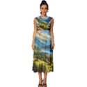 Forest Landscape Nature Trees Sleeveless Round Neck Midi Dress View1