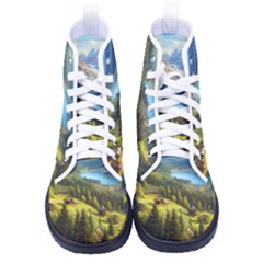 Forest Landscape Nature Trees Men s High-top Canvas Sneakers