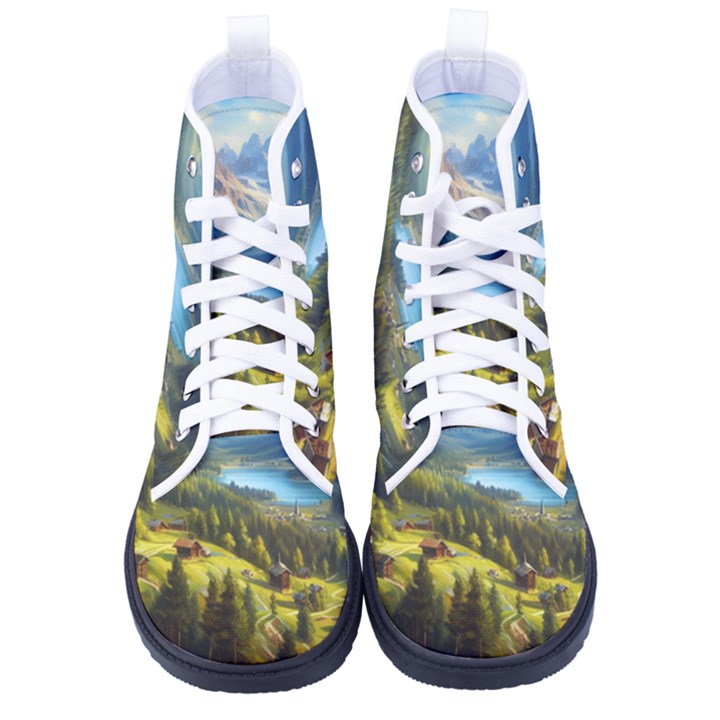 Forest Landscape Nature Trees Men s High-Top Canvas Sneakers