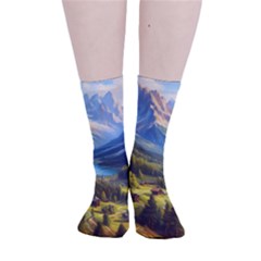 Forest Landscape Nature Trees Smooth Crew Length Tube Socks