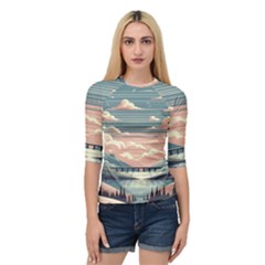 Artwork Painting Sculpture Nature Quarter Sleeve Raglan T-shirt