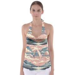 Artwork Painting Sculpture Nature Tie Back Tankini Top