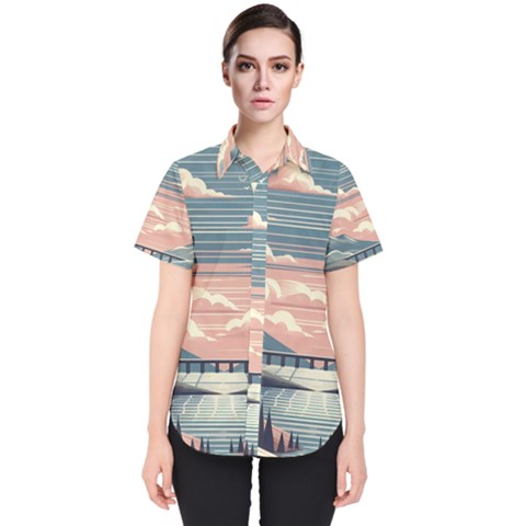 Artwork Painting Sculpture Nature Women s Short Sleeve Shirt by Salmanaz77