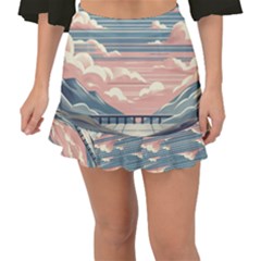 Artwork Painting Sculpture Nature Fishtail Mini Chiffon Skirt