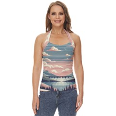 Artwork Painting Sculpture Nature Basic Halter Top