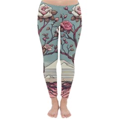 Roses Flowers Bloom Nature Blossom Classic Winter Leggings by Salmanaz77