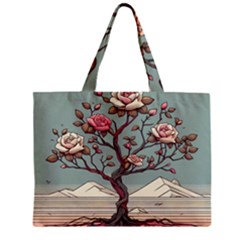 Roses Flowers Bloom Nature Blossom Zipper Mini Tote Bag by Salmanaz77