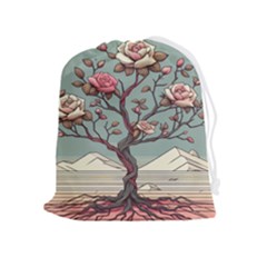 Roses Flowers Bloom Nature Blossom Drawstring Pouch (xl)