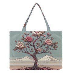 Roses Flowers Bloom Nature Blossom Medium Tote Bag by Salmanaz77