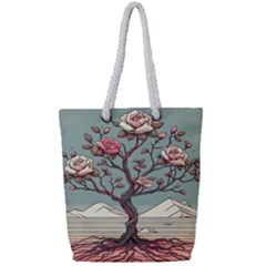 Roses Flowers Bloom Nature Blossom Full Print Rope Handle Tote (small) by Salmanaz77