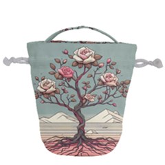 Roses Flowers Bloom Nature Blossom Drawstring Bucket Bag