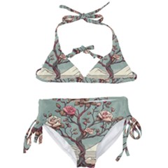 Roses Flowers Bloom Nature Blossom Kids  Classic Bikini Set