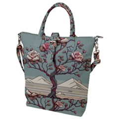 Roses Flowers Bloom Nature Blossom Buckle Top Tote Bag by Salmanaz77