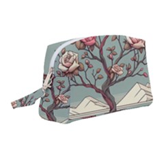 Roses Flowers Bloom Nature Blossom Wristlet Pouch Bag (medium)