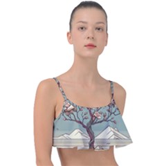 Roses Flowers Bloom Nature Blossom Frill Bikini Top