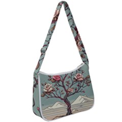 Roses Flowers Bloom Nature Blossom Zip Up Shoulder Bag