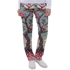 Roses Flowers Bloom Nature Blossom Women s Casual Pants