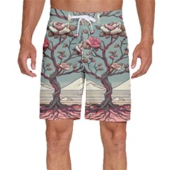 Roses Flowers Bloom Nature Blossom Men s Beach Shorts