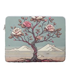 Roses Flowers Bloom Nature Blossom 15  Vertical Laptop Sleeve Case With Pocket