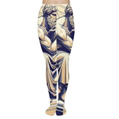 Thinker Sculpture Design Geometric Tights