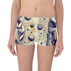 Thinker Sculpture Design Geometric Reversible Boyleg Bikini Bottoms