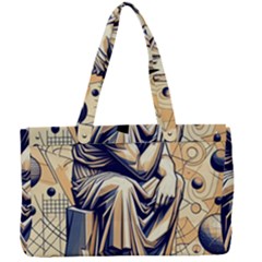 Thinker Sculpture Design Geometric Canvas Work Bag