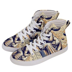 Thinker Sculpture Design Geometric Women s Hi-top Skate Sneakers