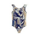 Thinker Sculpture Design Geometric Kids  Frill Swimsuit View1