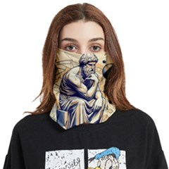 Thinker Sculpture Design Geometric Face Covering Bandana (two Sides)