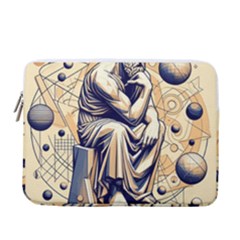 Thinker Sculpture Design Geometric 13  Vertical Laptop Sleeve Case With Pocket