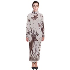 Artwork Graffiti Painting Creative Turtleneck Maxi Dress by Salmanaz77