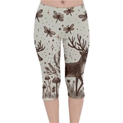 Artwork Graffiti Painting Creative Velvet Capri Leggings 