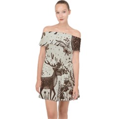 Artwork Graffiti Painting Creative Off Shoulder Chiffon Dress