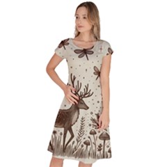 Artwork Graffiti Painting Creative Classic Short Sleeve Dress