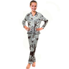 Artwork Graffiti Painting Creative Kids  Satin Long Sleeve Pajamas Set